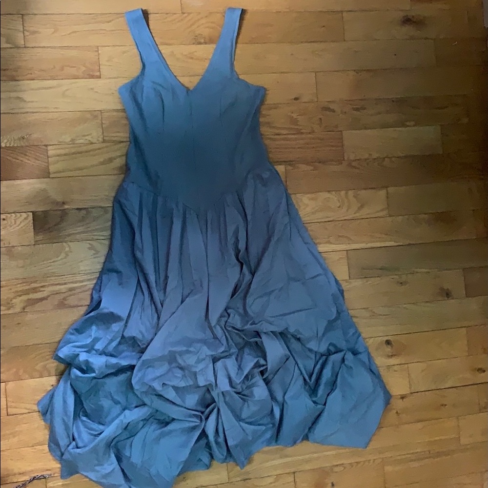 Blue dress with gathers/ties inside to make layers